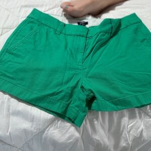 J. Crew green 2” inseam shorts. Only worn a few times.